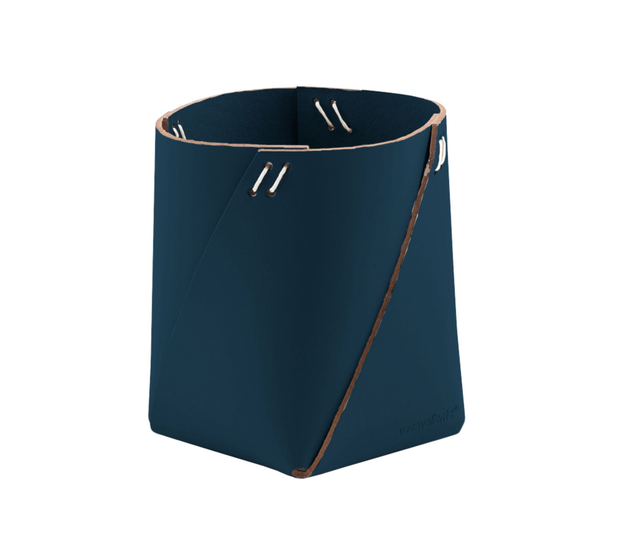 Stiftehalter 100% Recyceltes Leder Blau