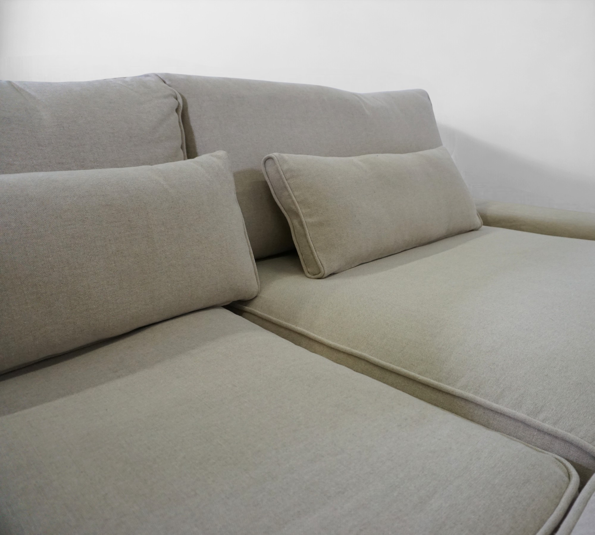 Trent Ecksofa Baumwolle-Leinenstoff Creme