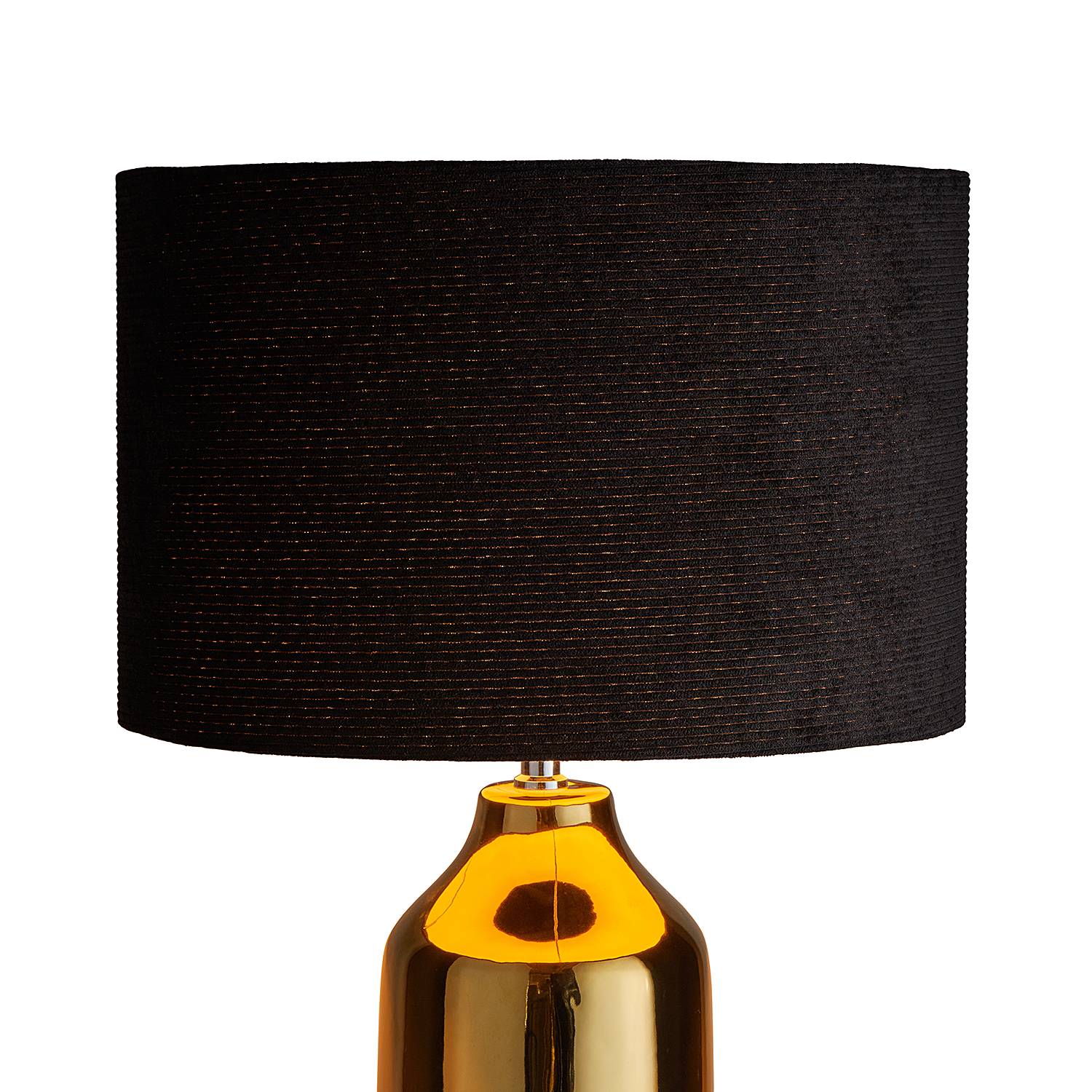 Table lamp FRONT ROW Ceramic Textile Black Gold