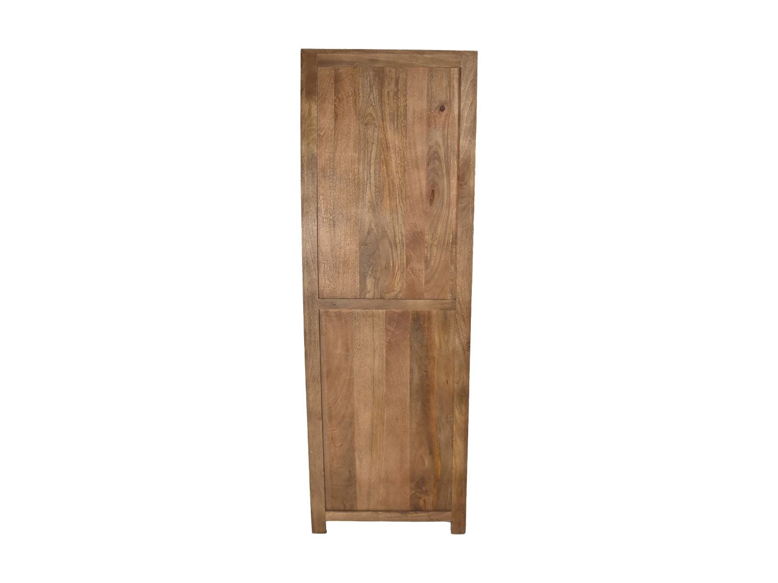 Vitrine mit Tür Mangoholz Glas