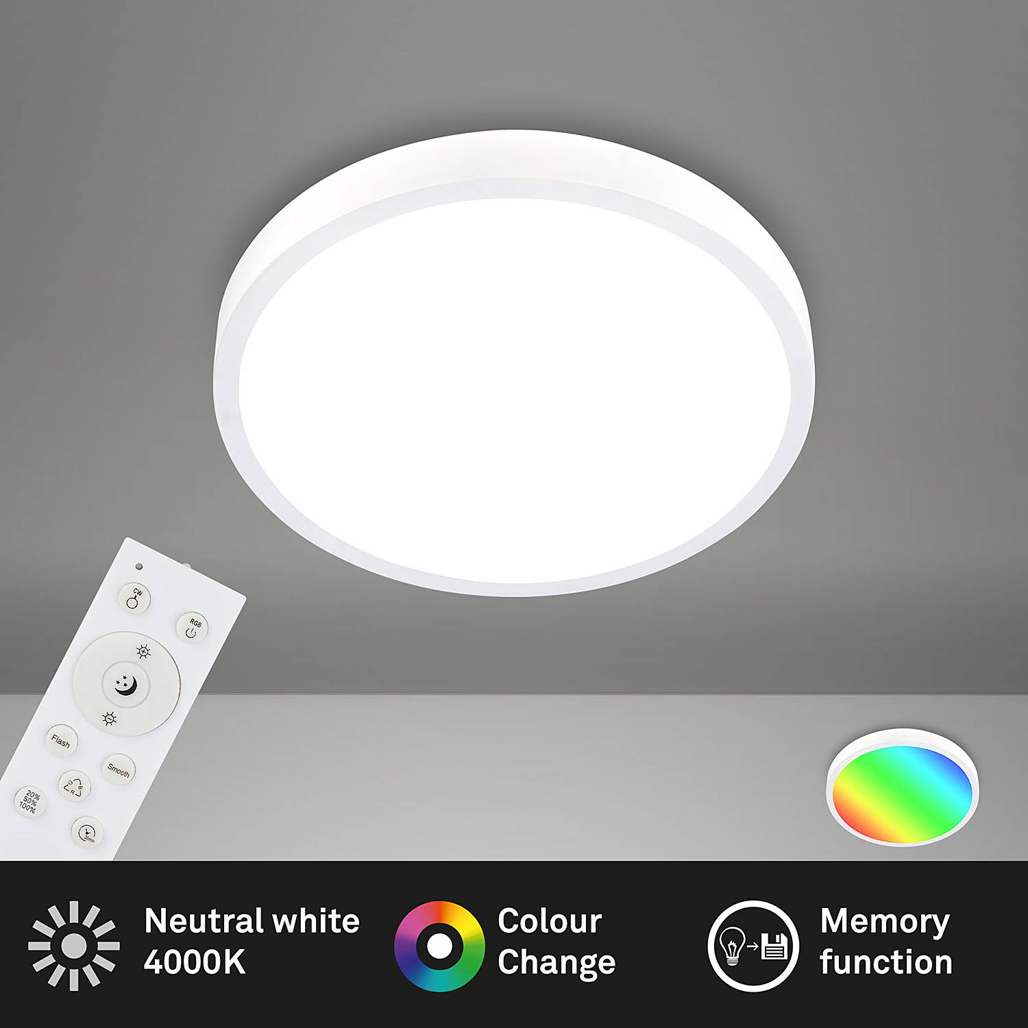 LED-Deckenleuchte Runa V Weiß