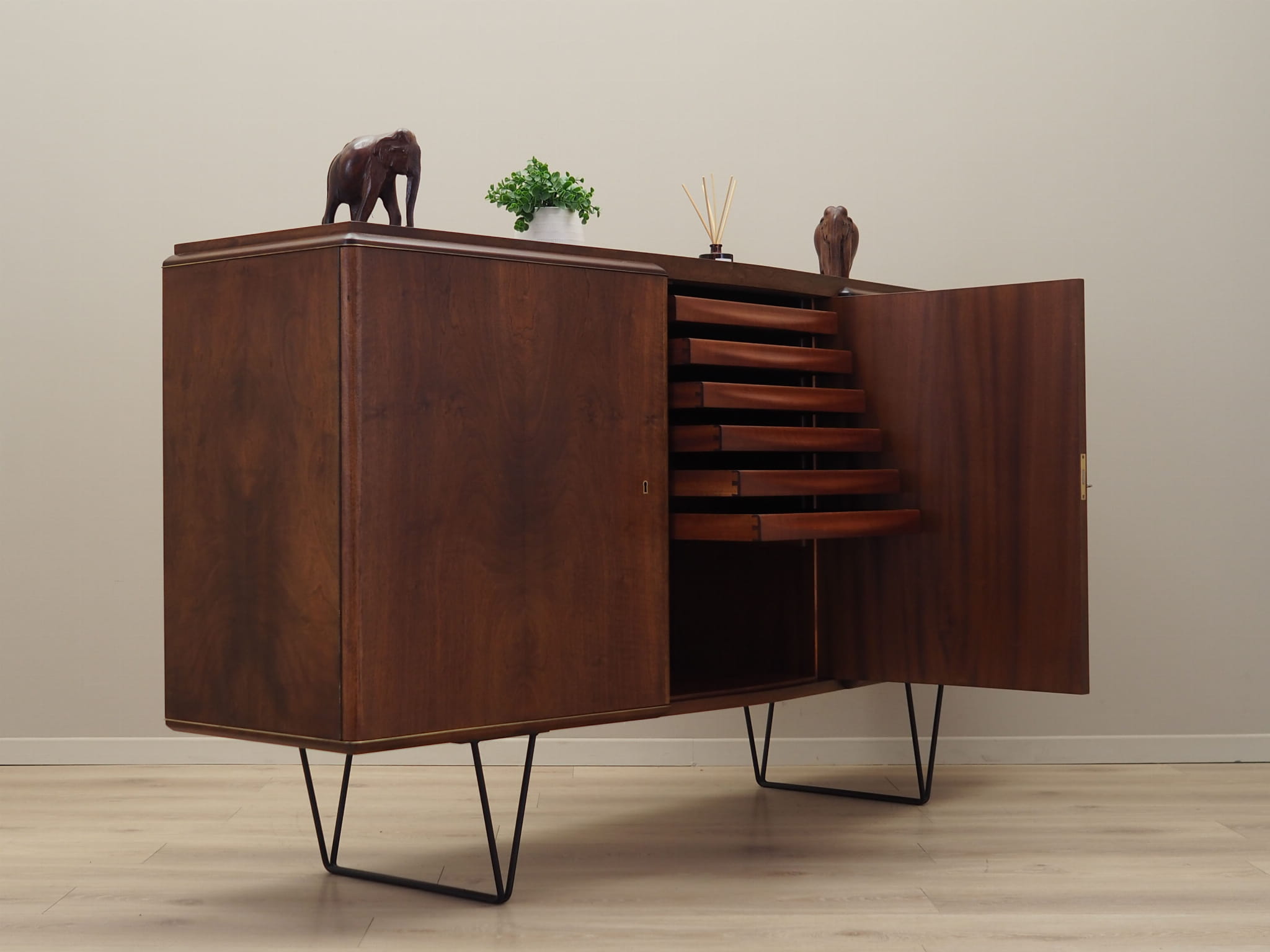 Vintage Sideboard Walnut Brown 1960s