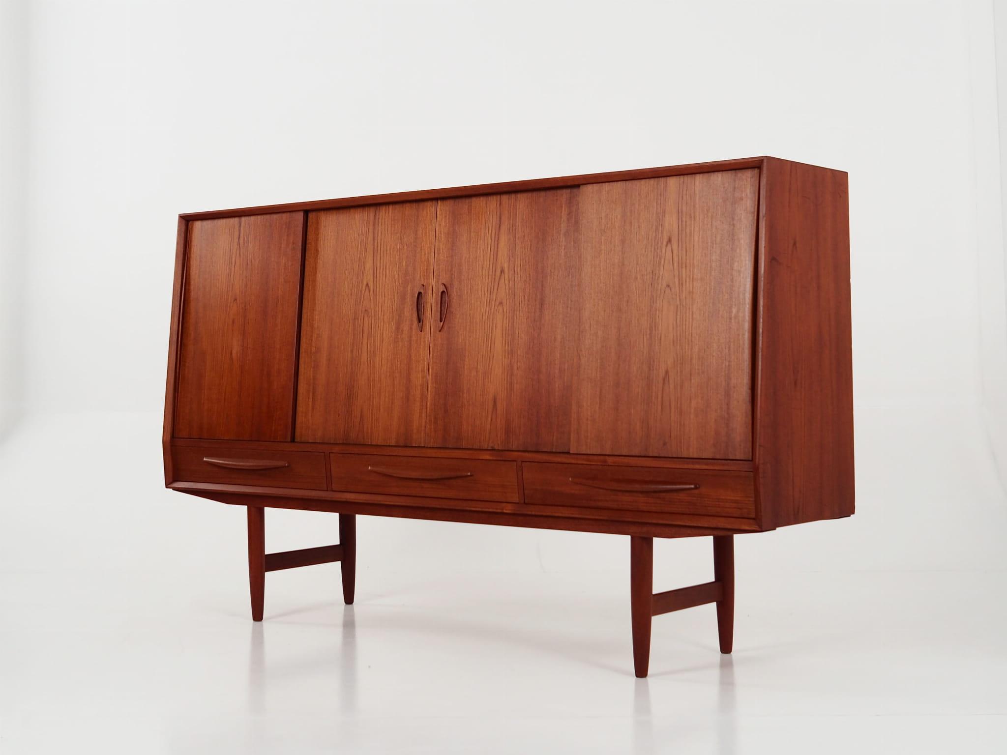 Highboard Teakholz Braun 1970er Jahre