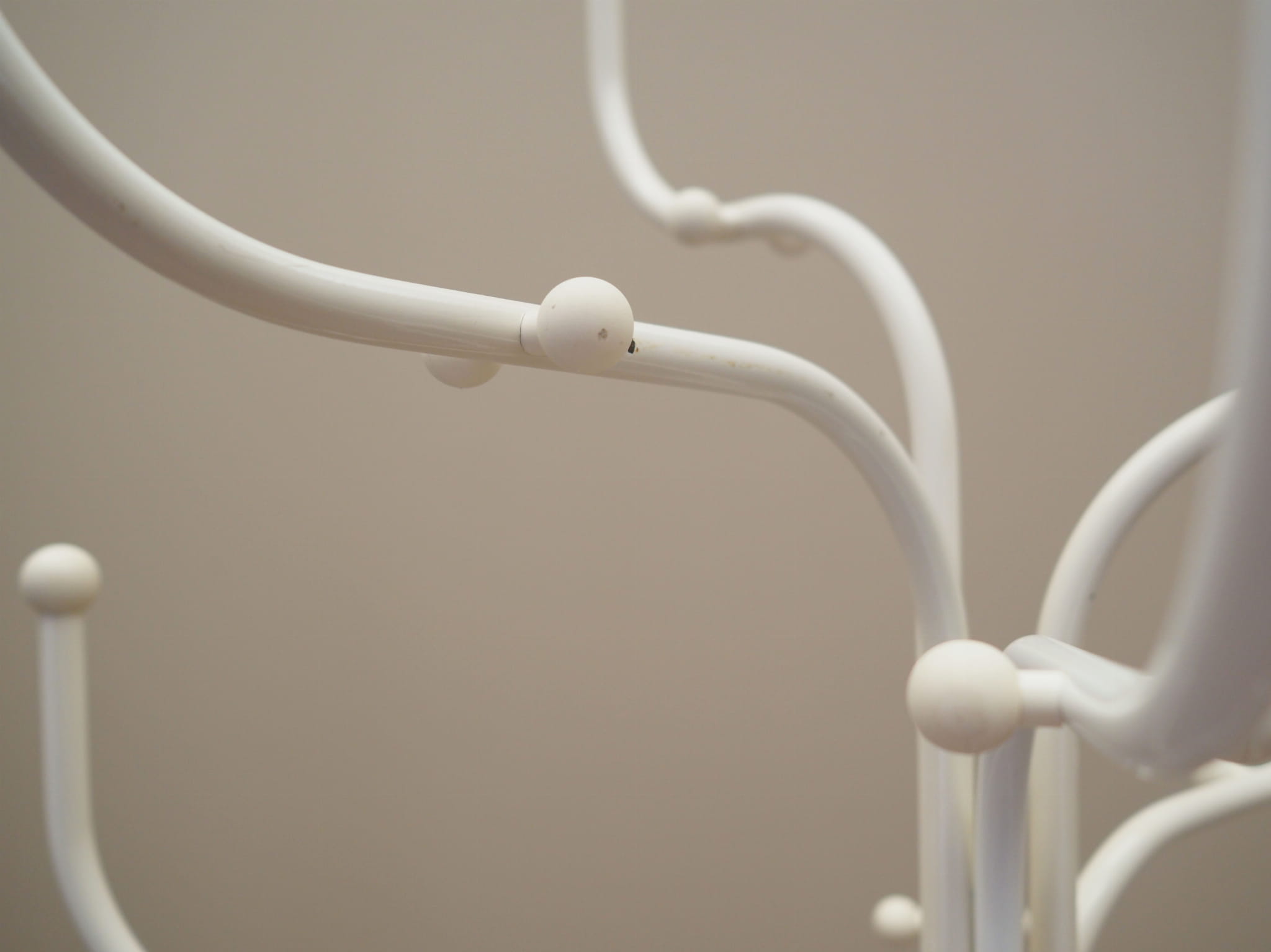 Vintage coat rack metal white 1970s