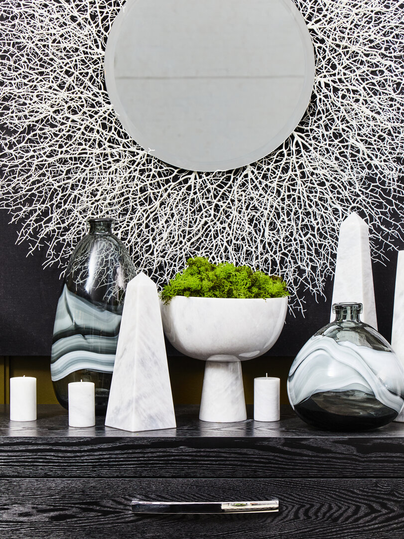 3x Salmo Portacandele Marmo Bianco