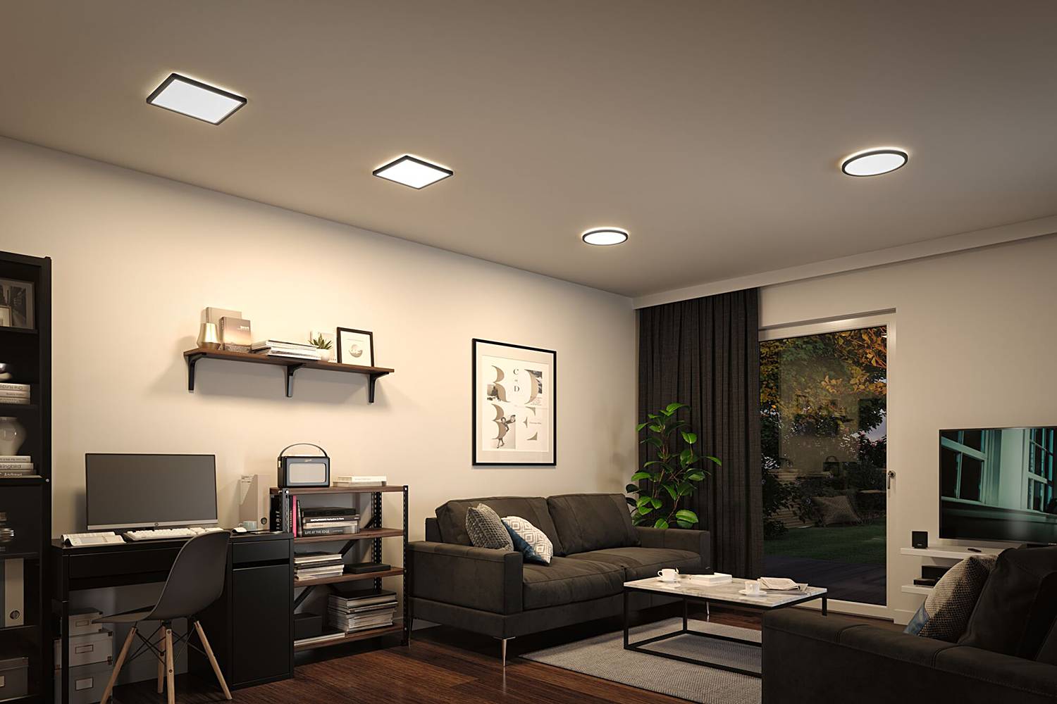 Atria Shine LED-Deckenleuchte Kunststoff 1-flammig 29cm
