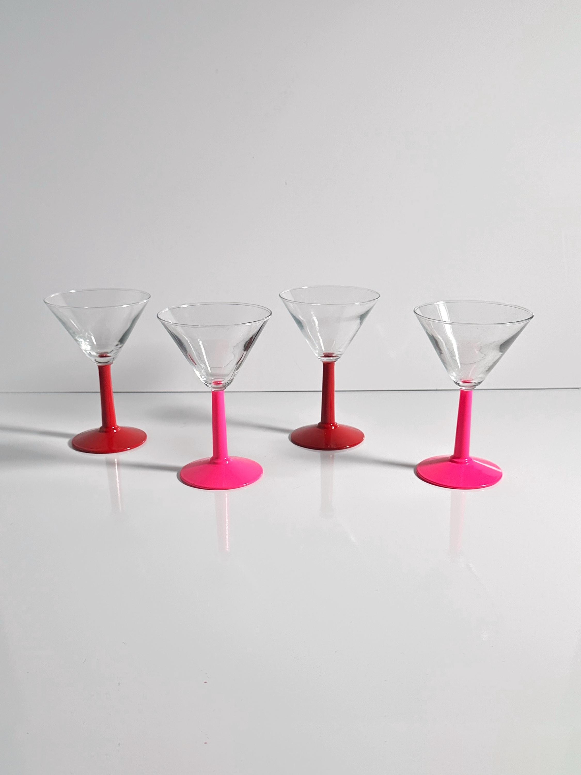 4x Vintage Martiniglas 1980er Jahre