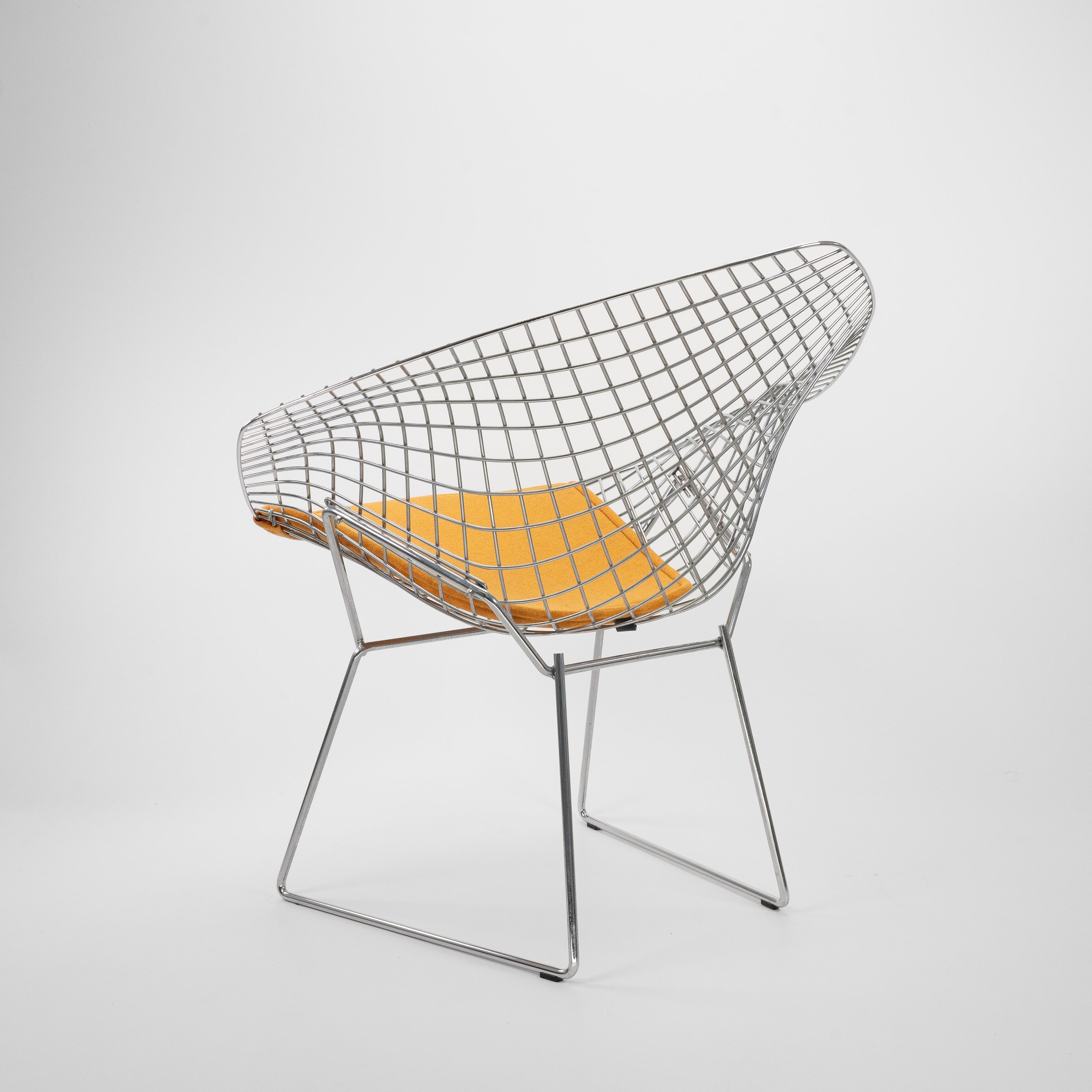 Diamond Chair Chrom mit gelbem Sitzpolster