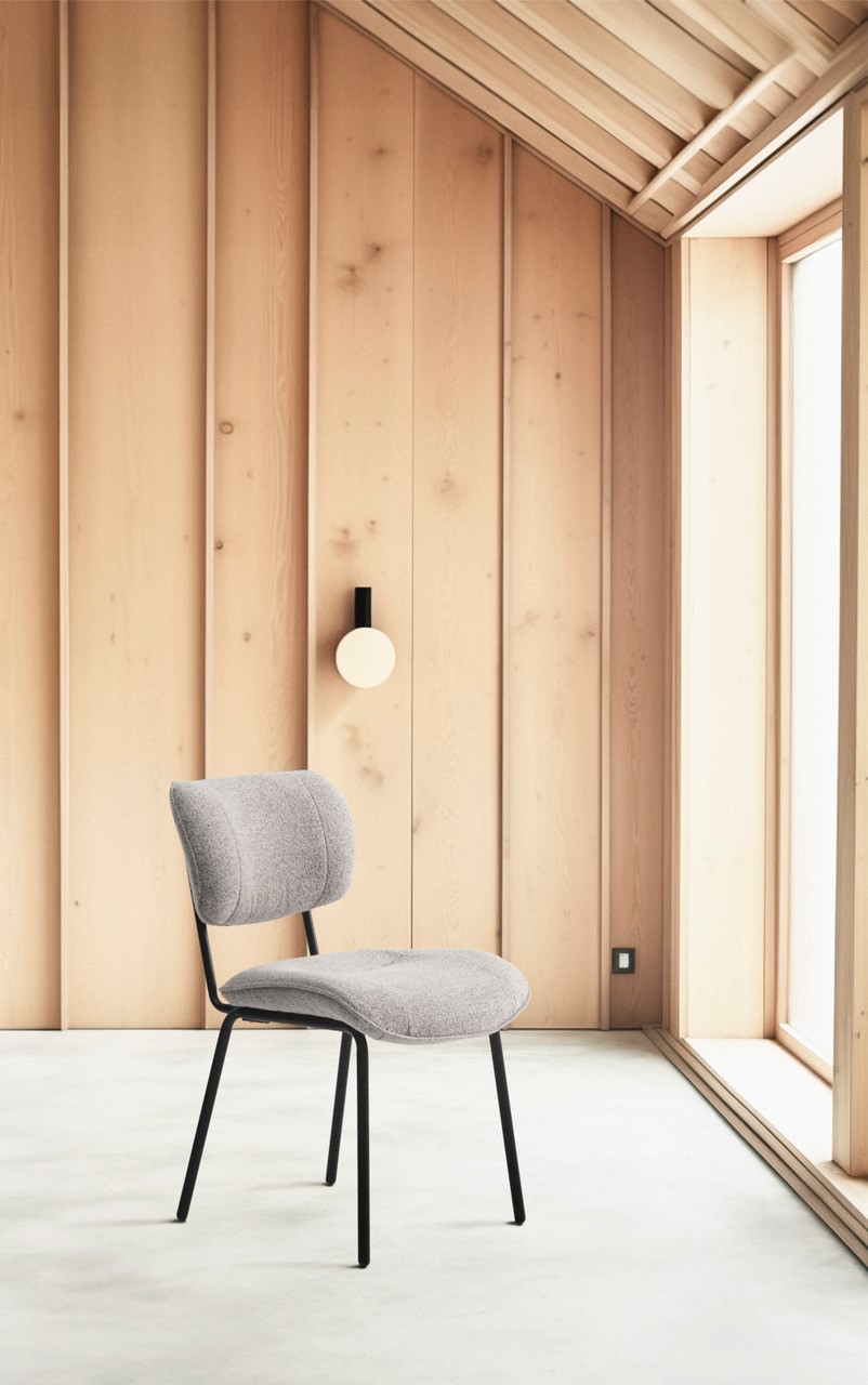 2x Esszimmerstuhl Ootann Polyester Stahl Creme