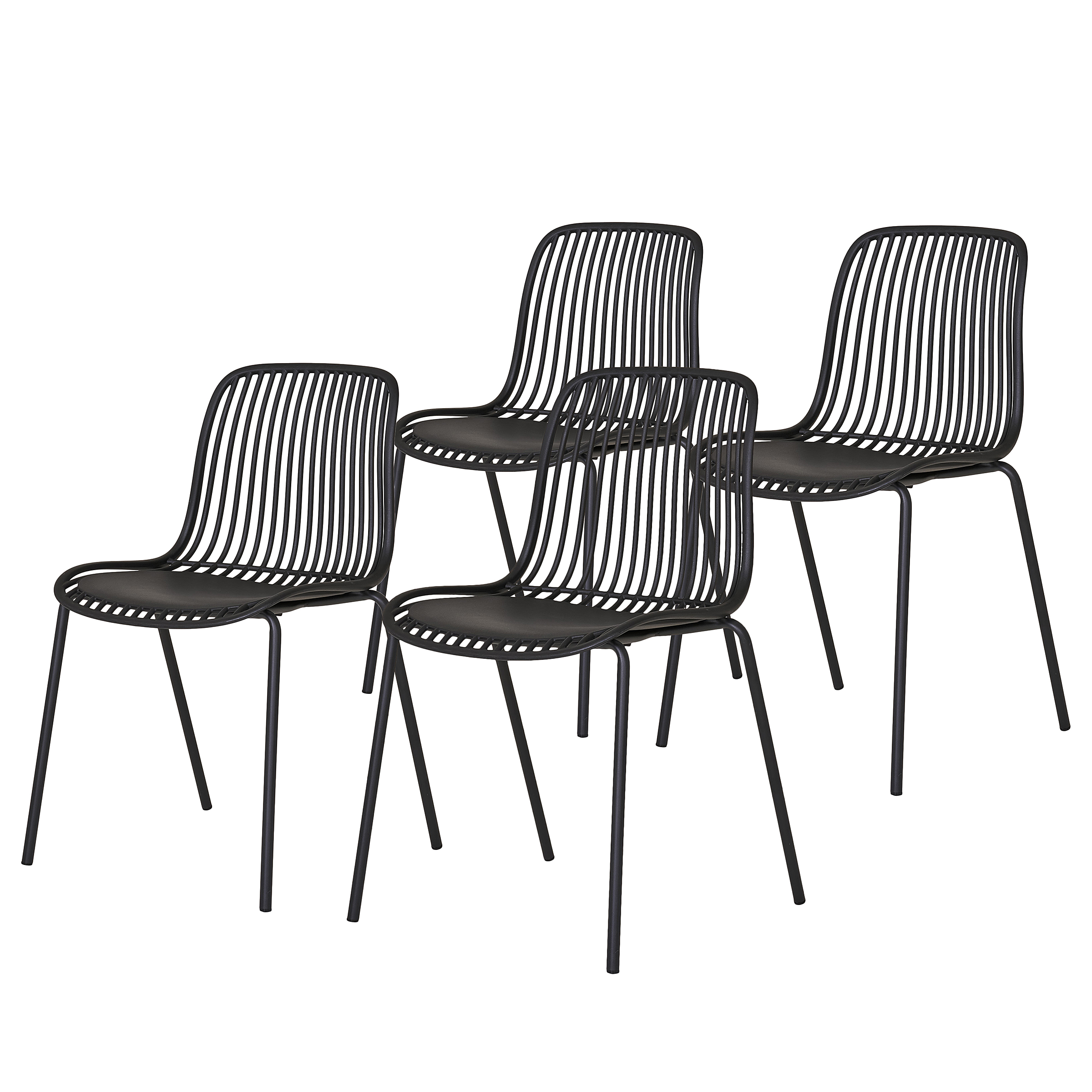 Garden Chair Branson Set of 4 Black