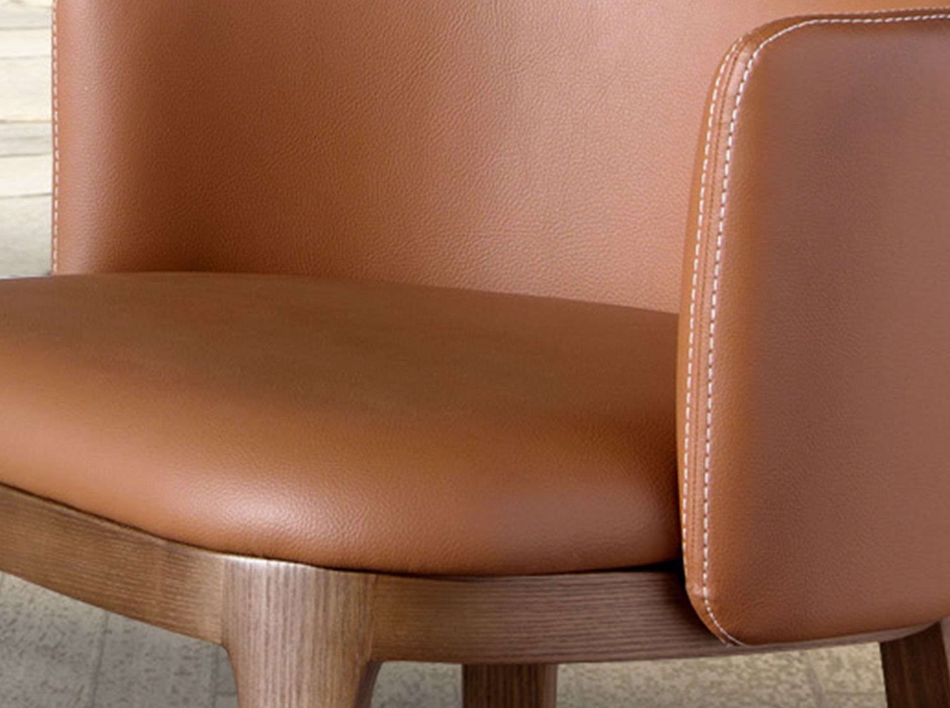Bar stool faux leather brown