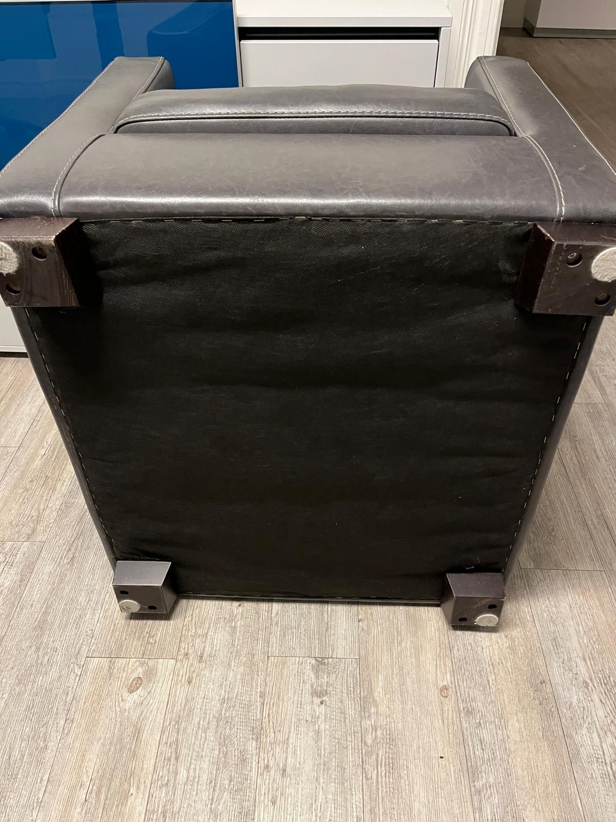 Ledersessel Graubraun 