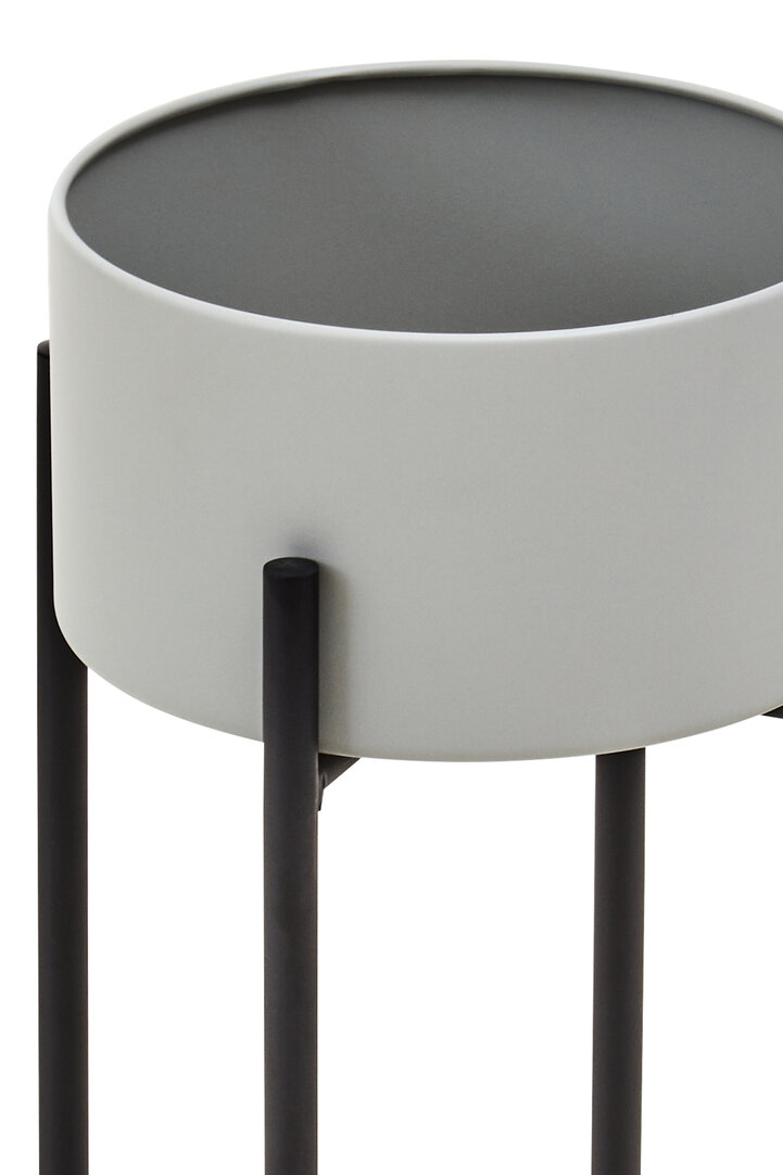 Trosa Kleine Weiß Schwarz Stand Blumentopf
