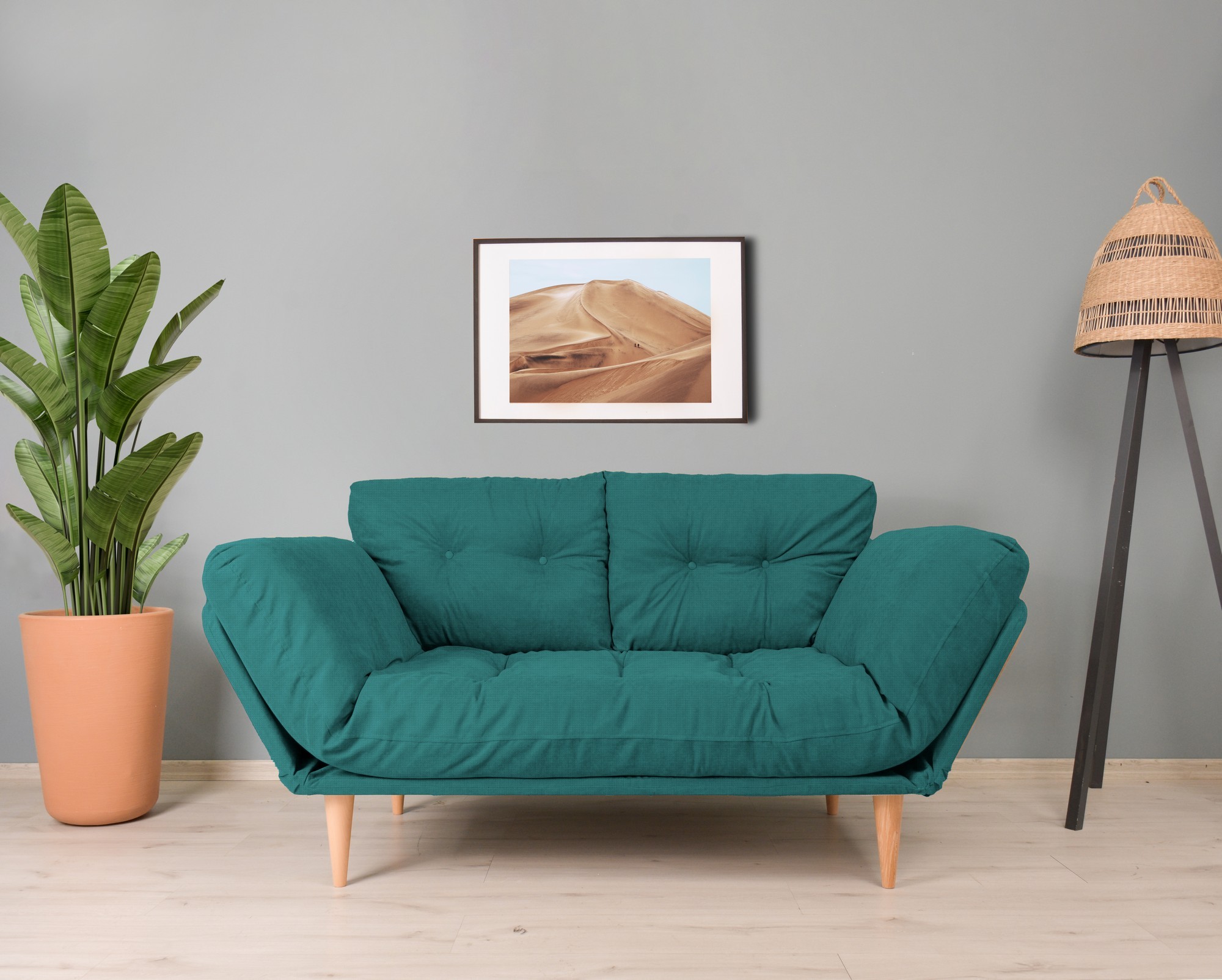 Nina Daybed Schlafsofa 3-Sitzer Petrol Grün