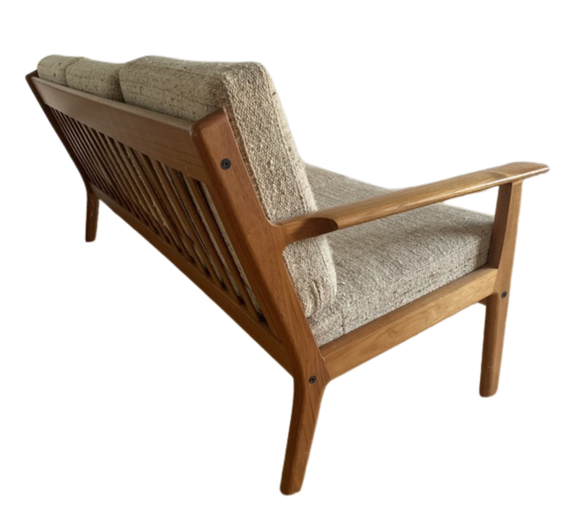 Vintage Sofa Hans J. Wegner Holz Baumwolle Braun 60er Jahre