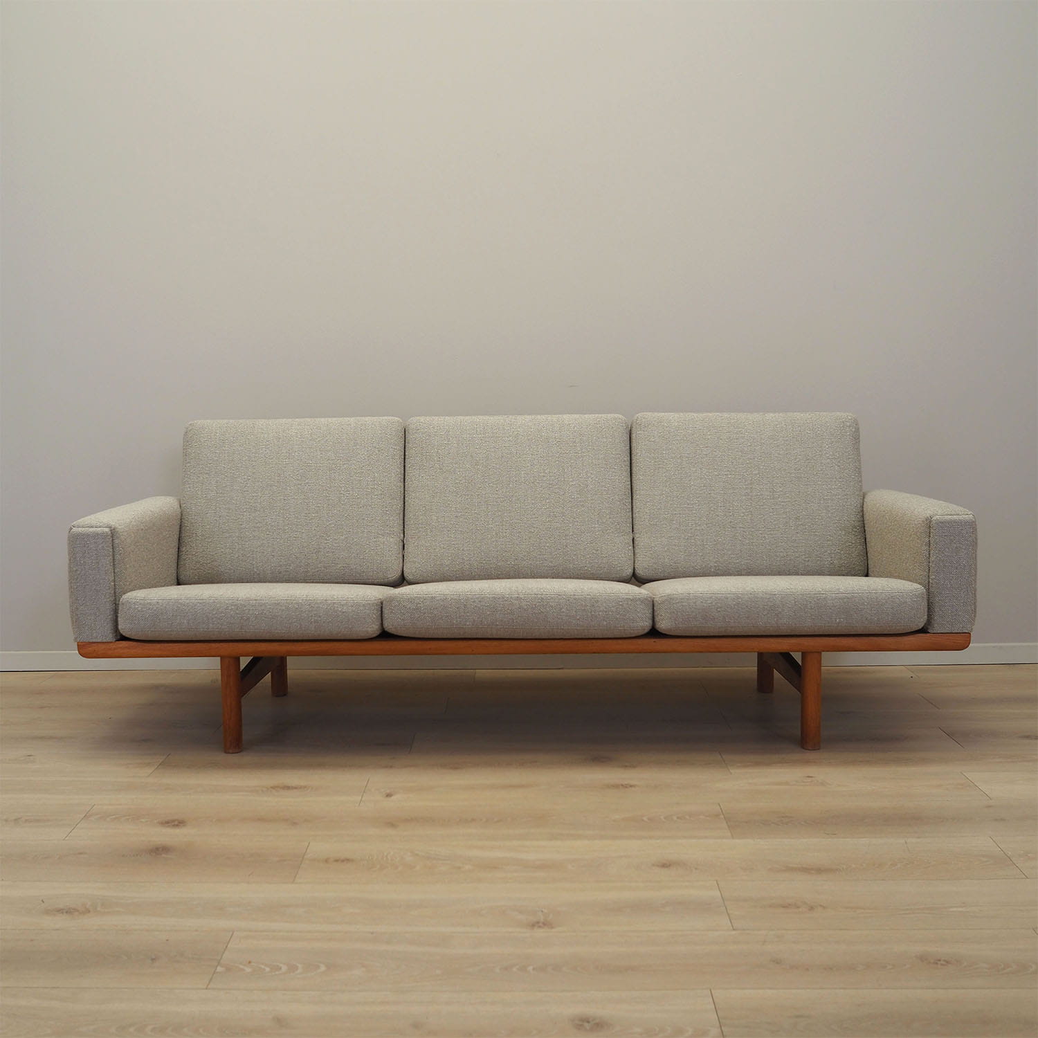 Vintage Sofa Ash wood Textile Grey 1960s