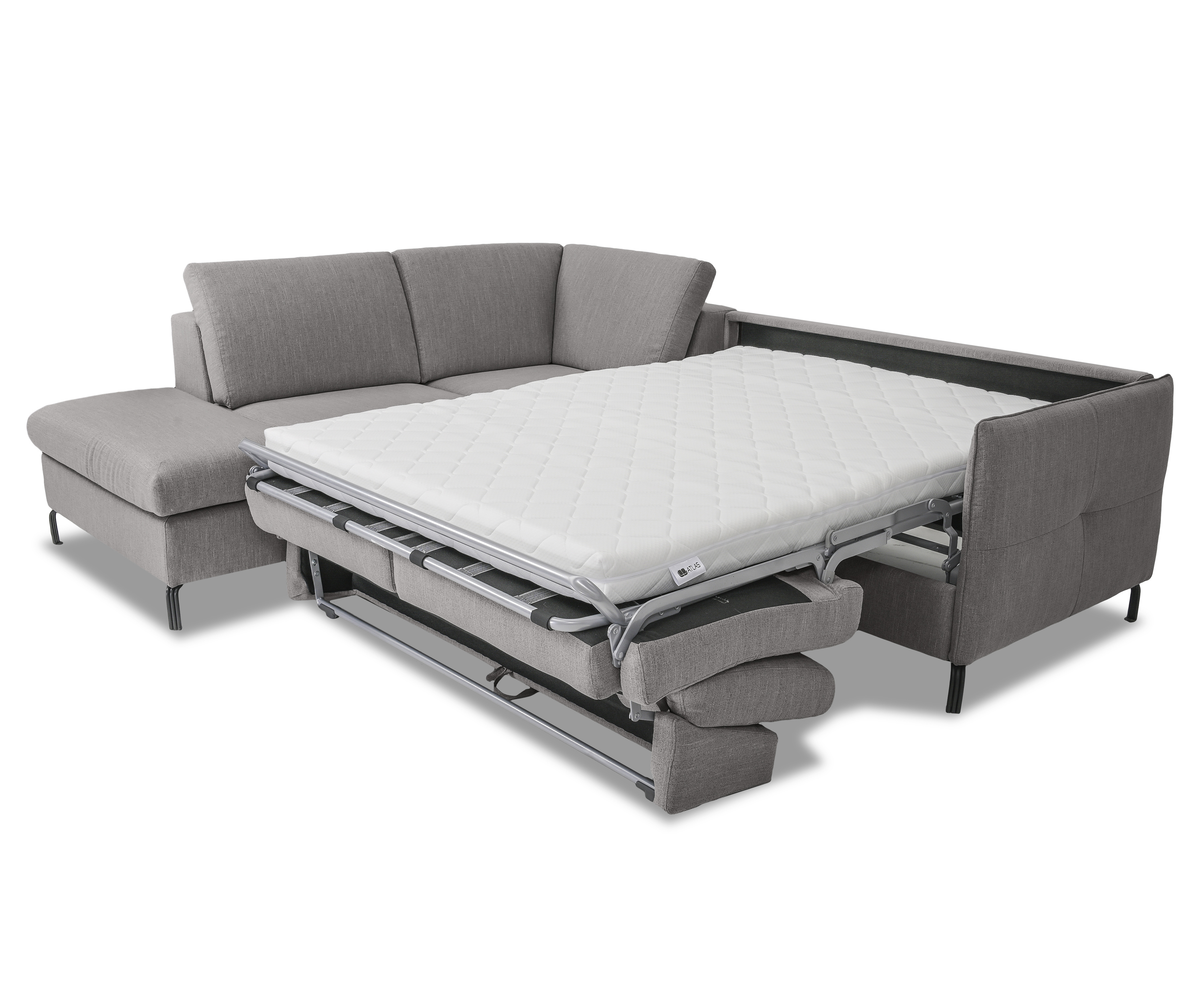Ecksofa Novato mit Dauerschlaffunktion Textil Grau