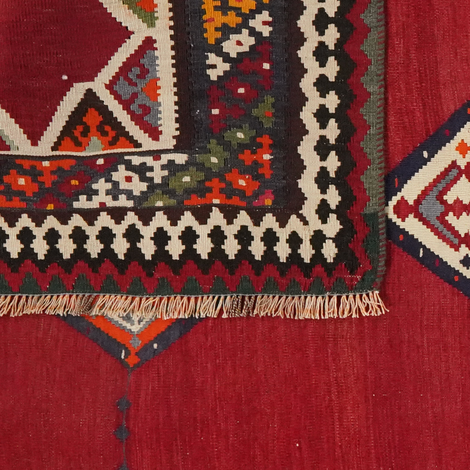 Kelim Gashgai Teppich Old Wolle Mehrfarbig