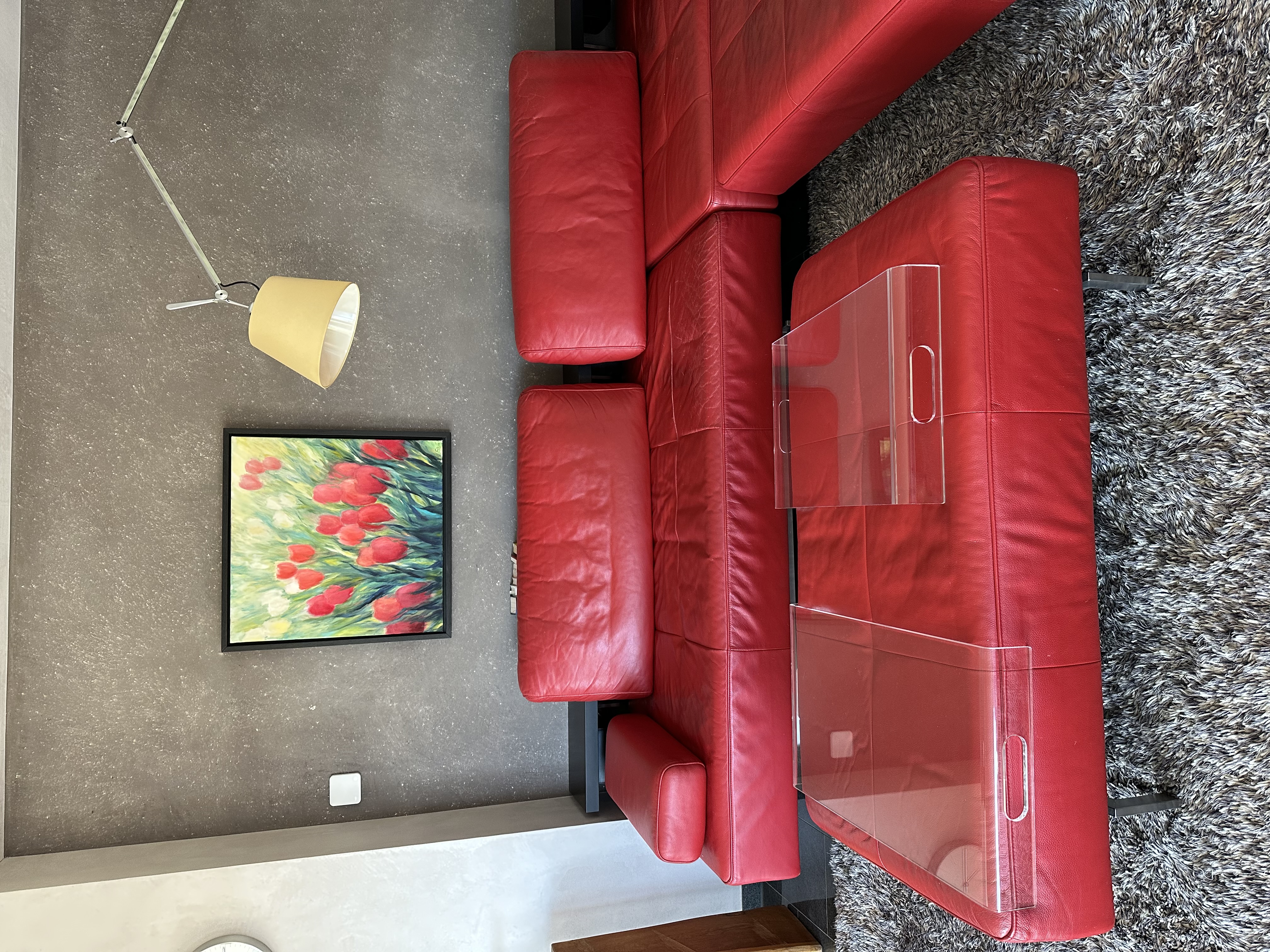Corner Sofa Dono Leather Red