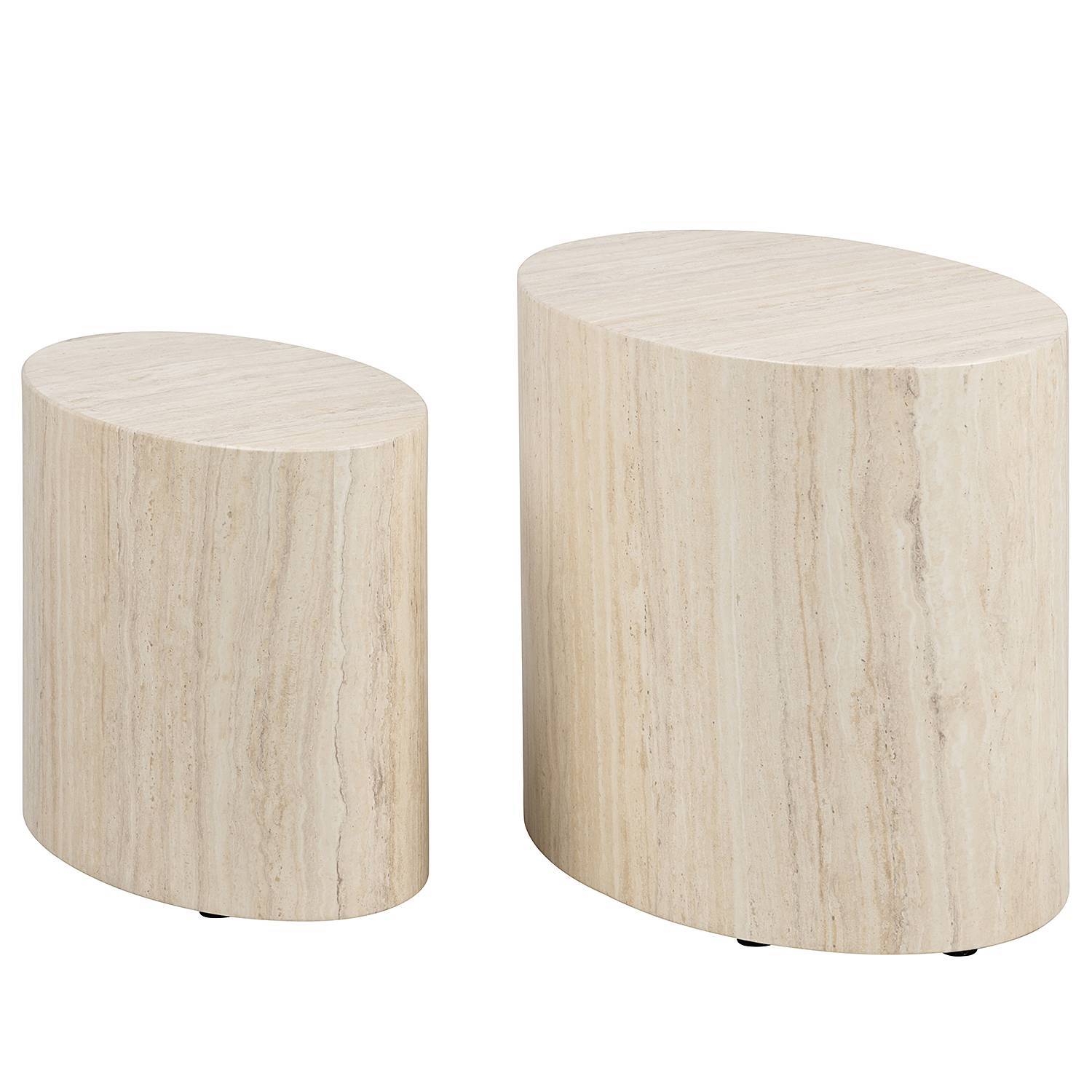 Hoya Beistelltisch 2er-Set Travertin Dekor