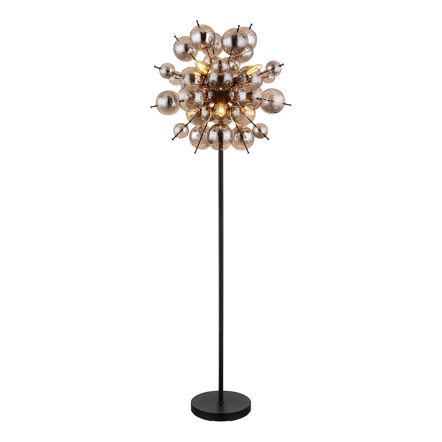 Udo floor lamp colored glass iron 6-flame