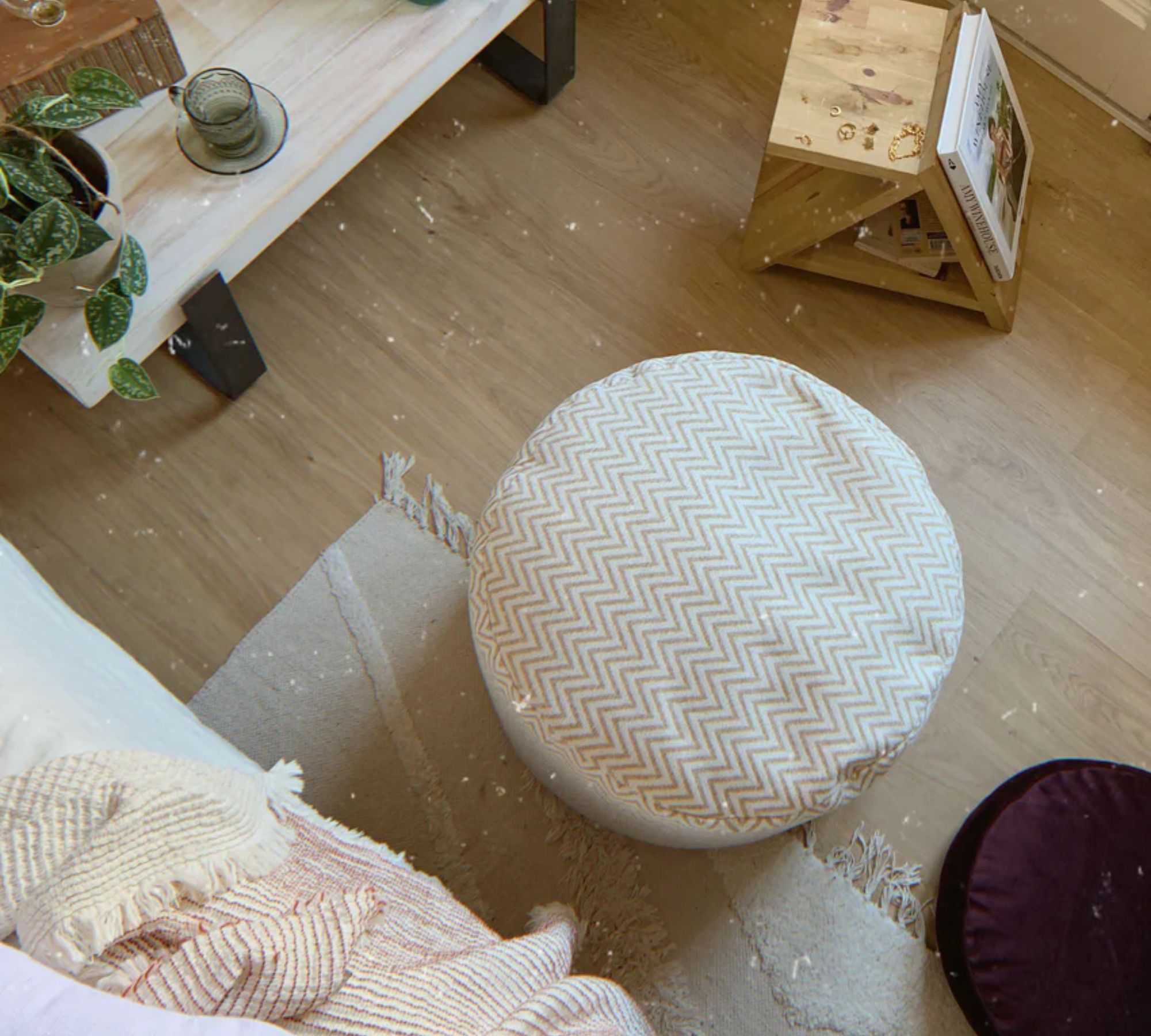 Zig Zag Leneo Pouf Polyester Senfton 