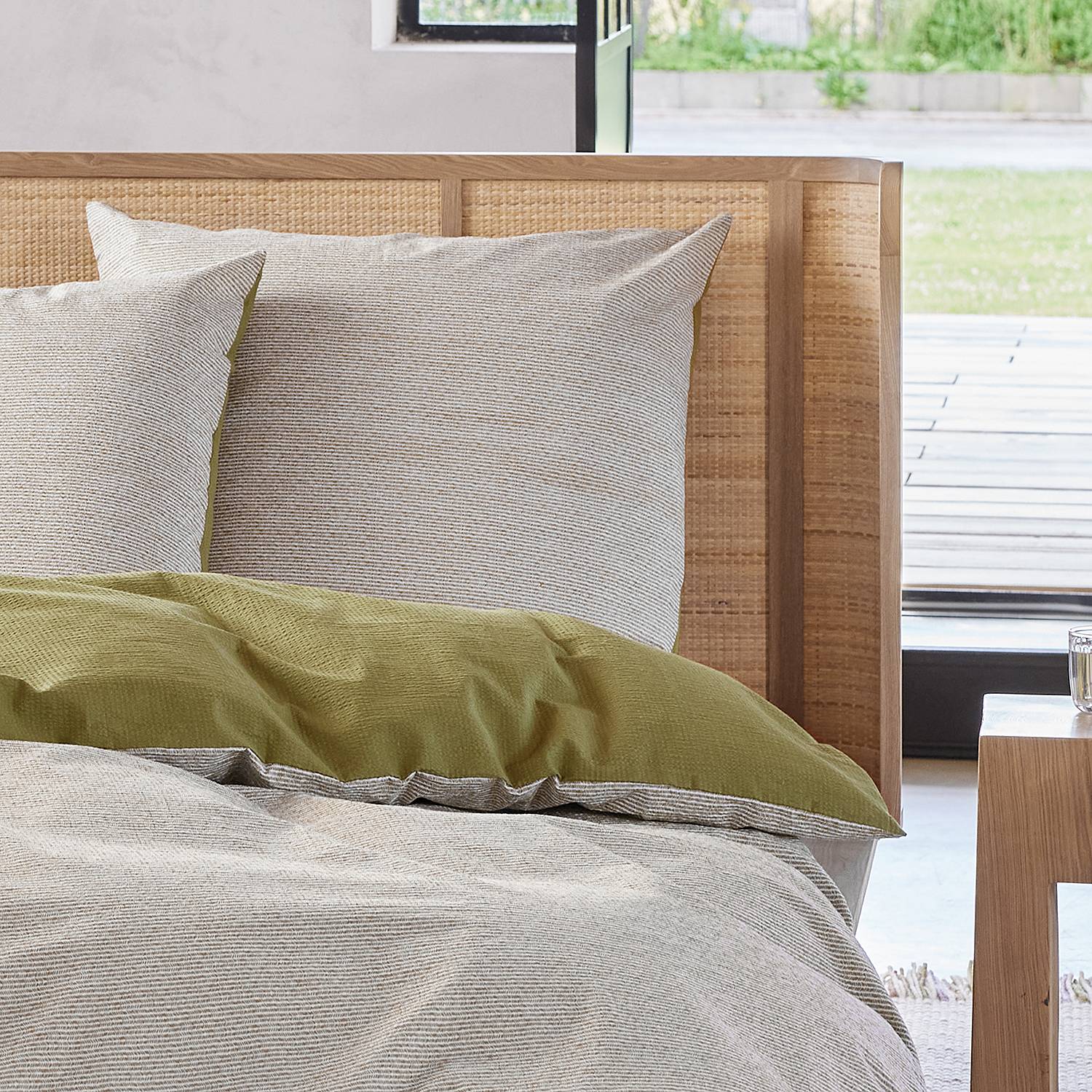 Bed linen set Caja Cotton Seersucker Green 155 x 220 cm