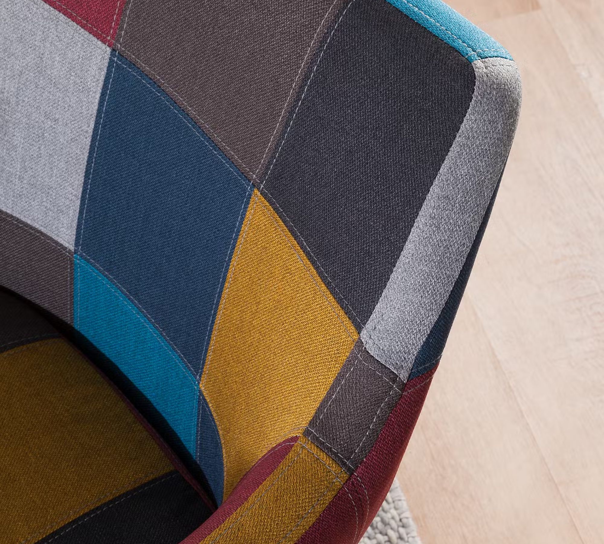 Armchair Webbing Patchwork Multicolor
