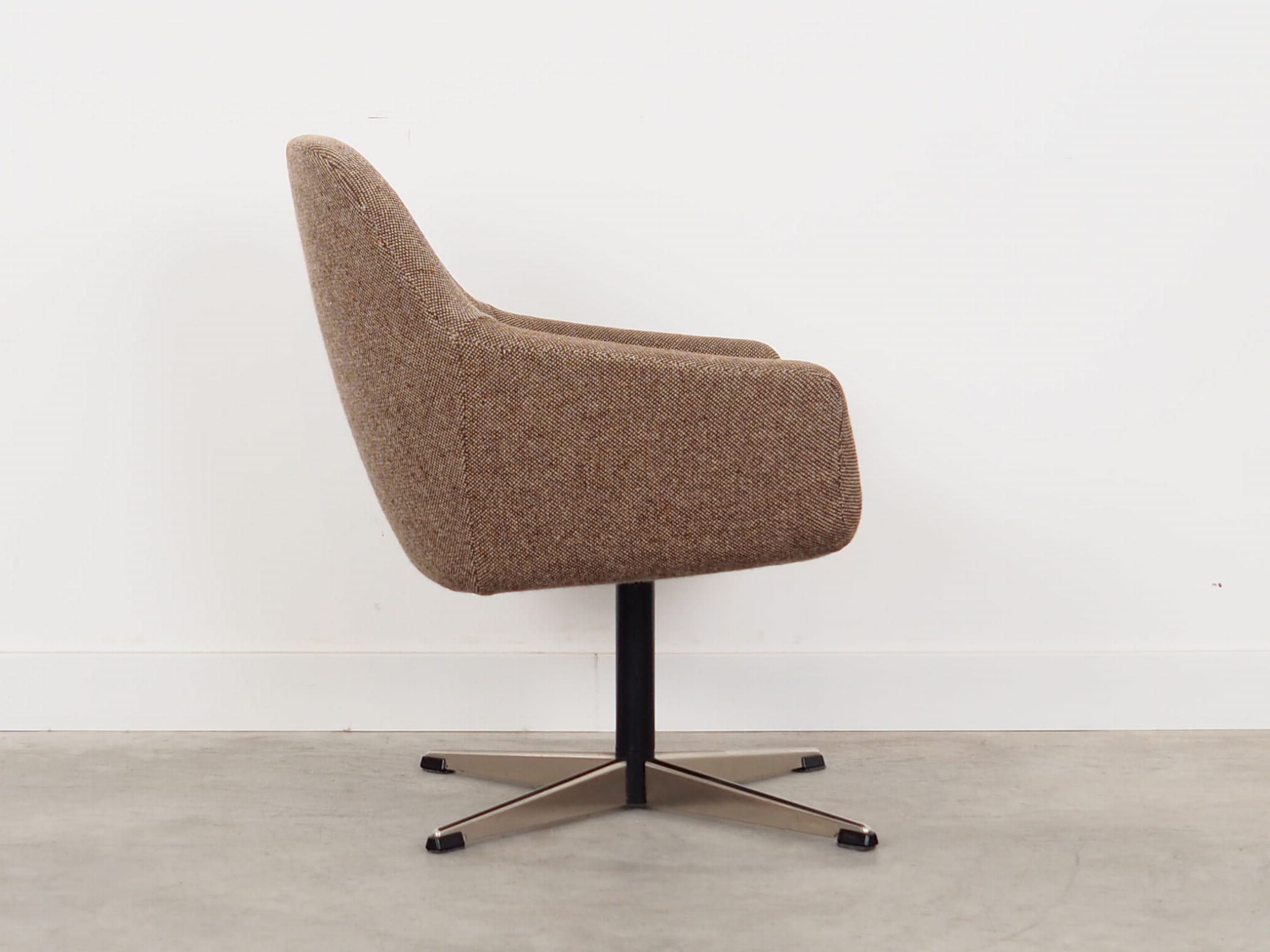 Vintage chair metal textile brown 1970s
