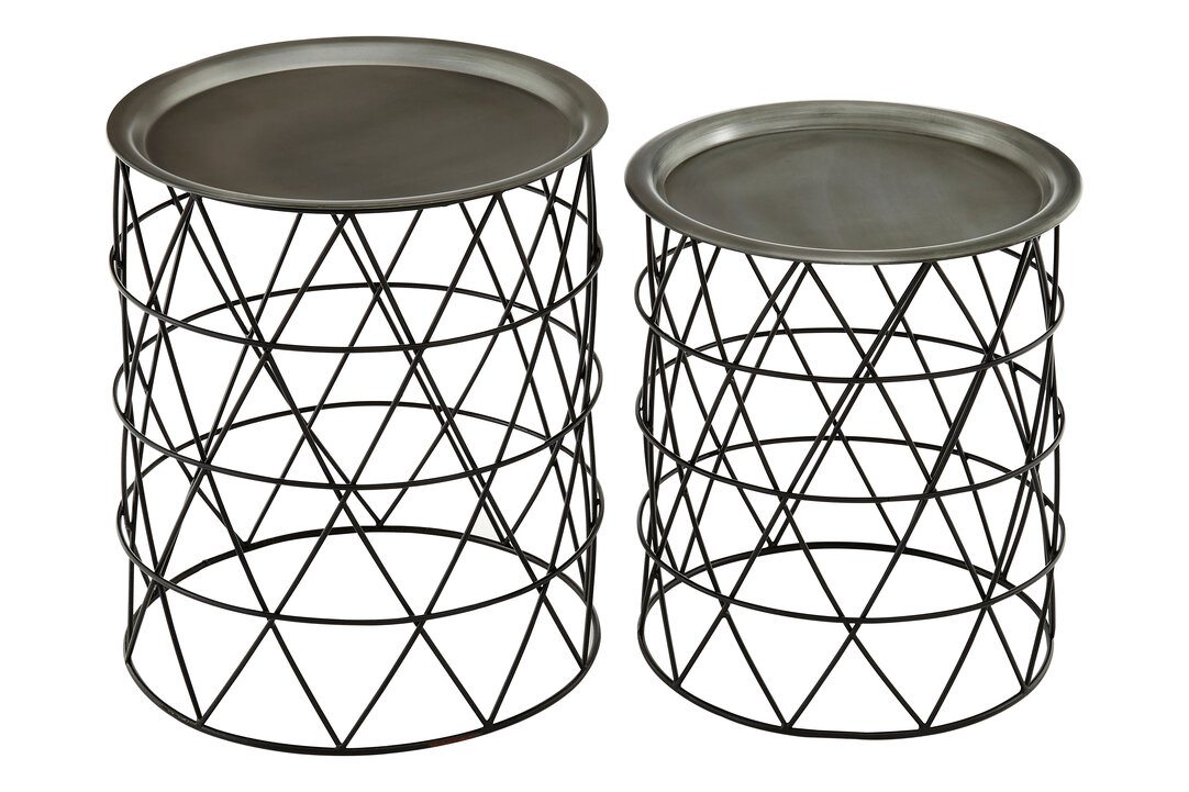 2x Templar Beistelltisch Eisen Schwarz