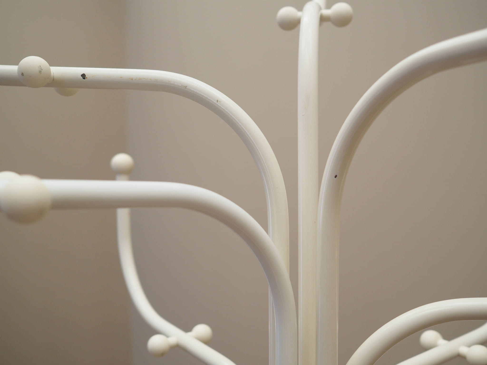 Vintage coat rack metal white 1970s