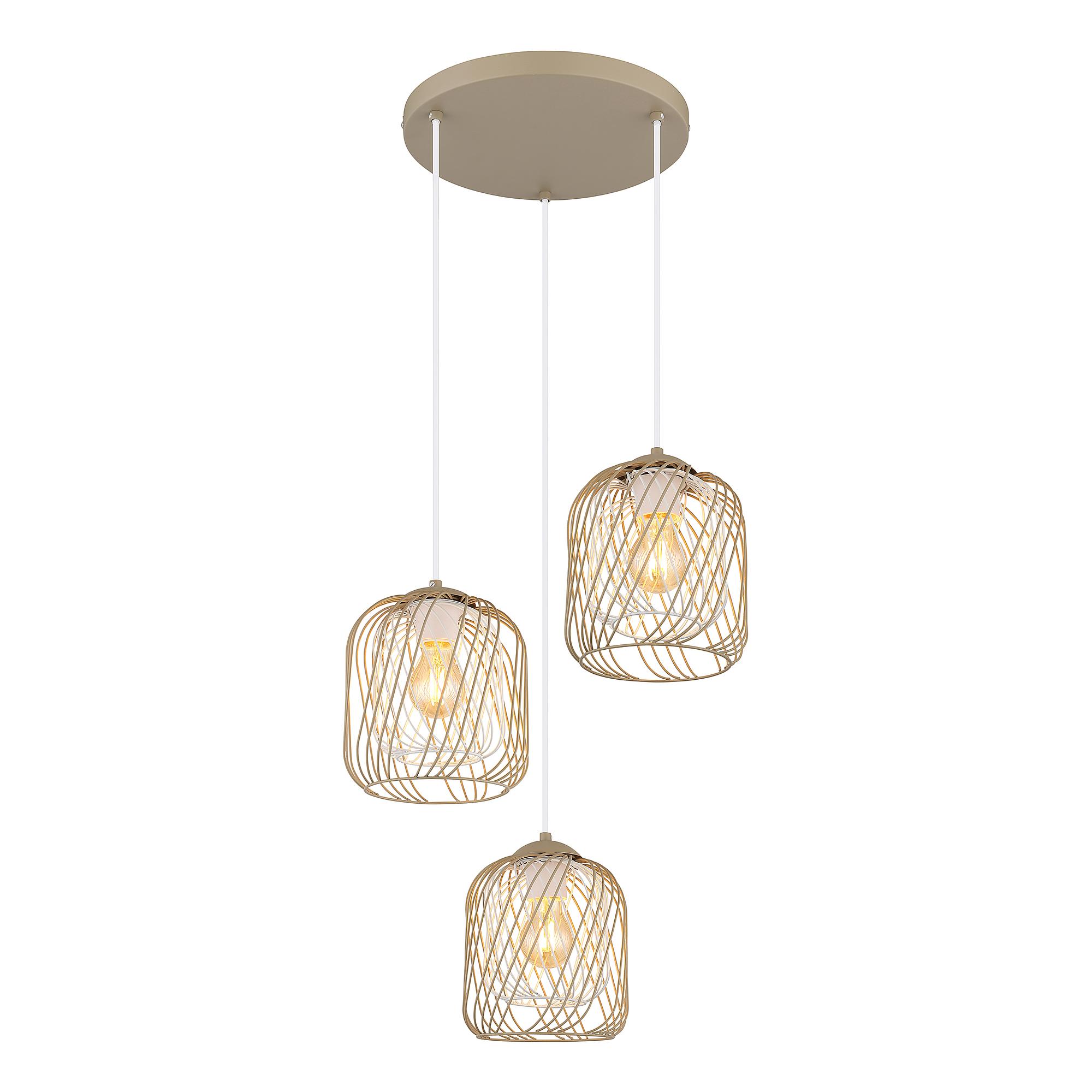 3-light Dichti Type B Pendant Light Iron Beige 3