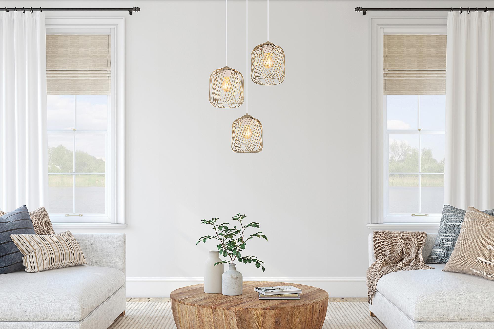 3-light Dichti Type B Pendant Light Iron Beige 2