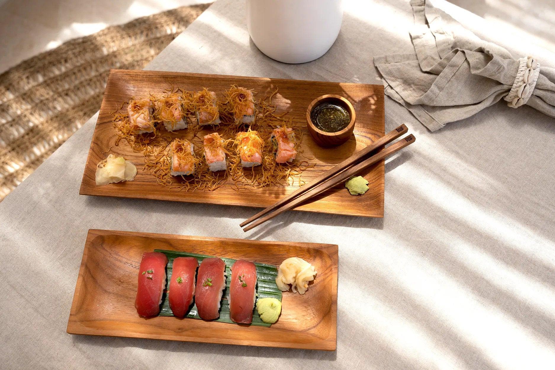 The Teakwood root Sushi Plate S 2