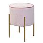 Upholstered stool East birch steel velvet pink 0