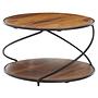 Coffee Table Wendorf Sheesham Solid Stainless Steel Dark Brown 1