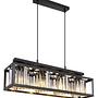 4-Flame Pendant Lamp Mathilde Smoked Glass Iron 4