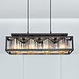 4-Flame Pendant Lamp Mathilde Smoked Glass Iron 0