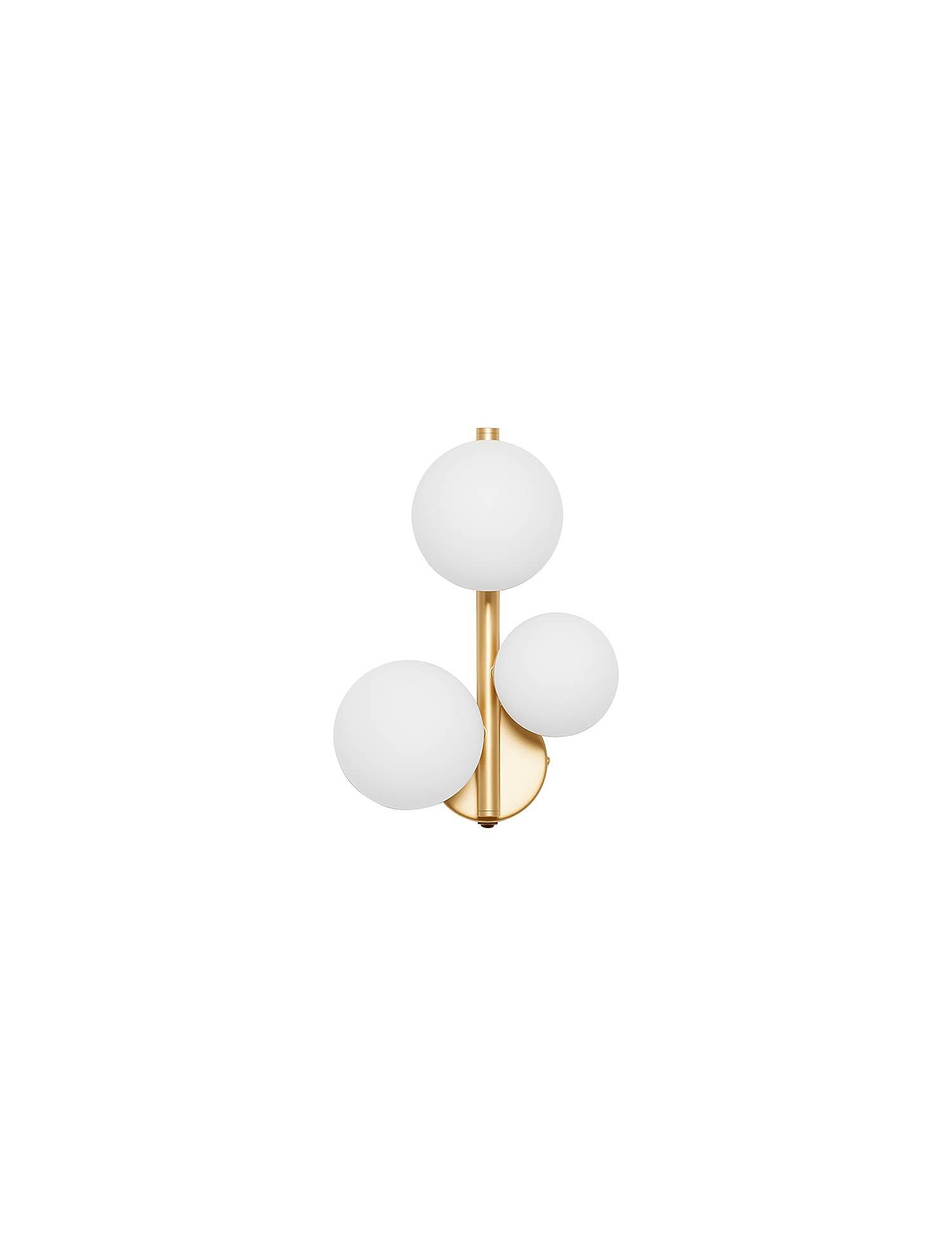 3-light Odillia Type A Wall Light Clear Glass Aluminium Gold 2