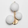 3-light Odillia Type A Wall Light Clear Glass Aluminium Gold 3