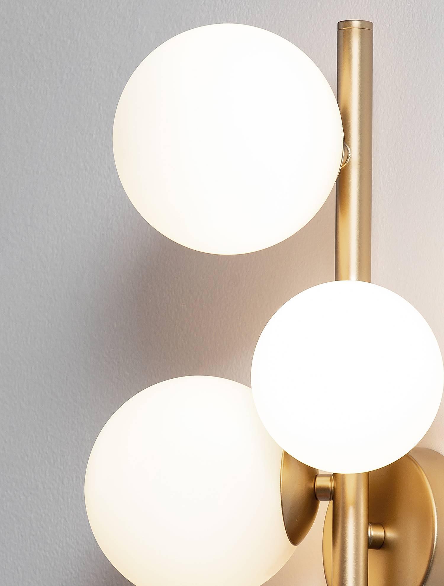 3-light Odillia Type A Wall Light Clear Glass Aluminium Gold 4