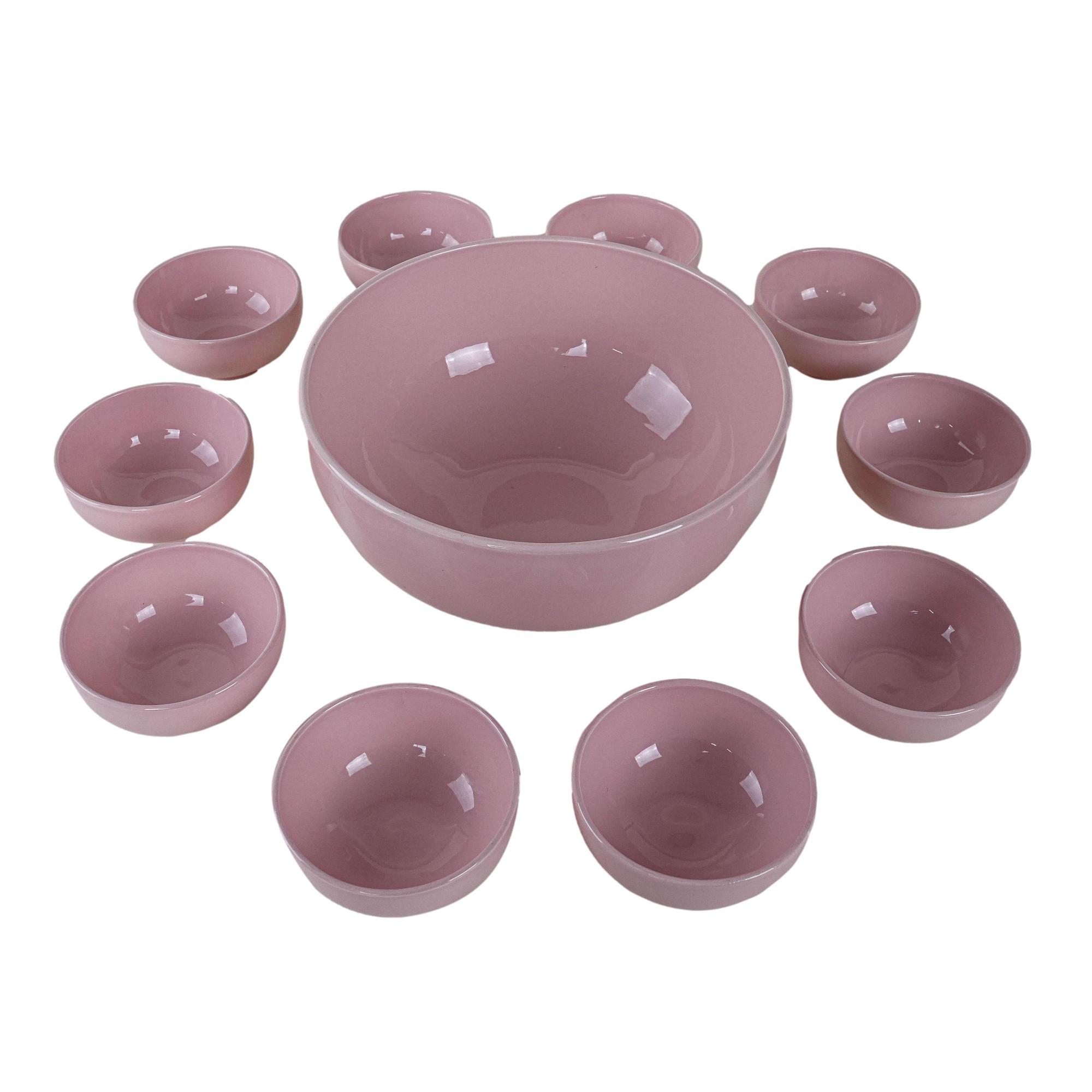 Ceramic bowl set Pink 1990s 0