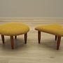 2-Teilig Hocker-Set Braun Senfgelb 1990er Jahre 1