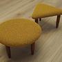 2-Teilig Hocker-Set Braun Senfgelb 1990er Jahre 7
