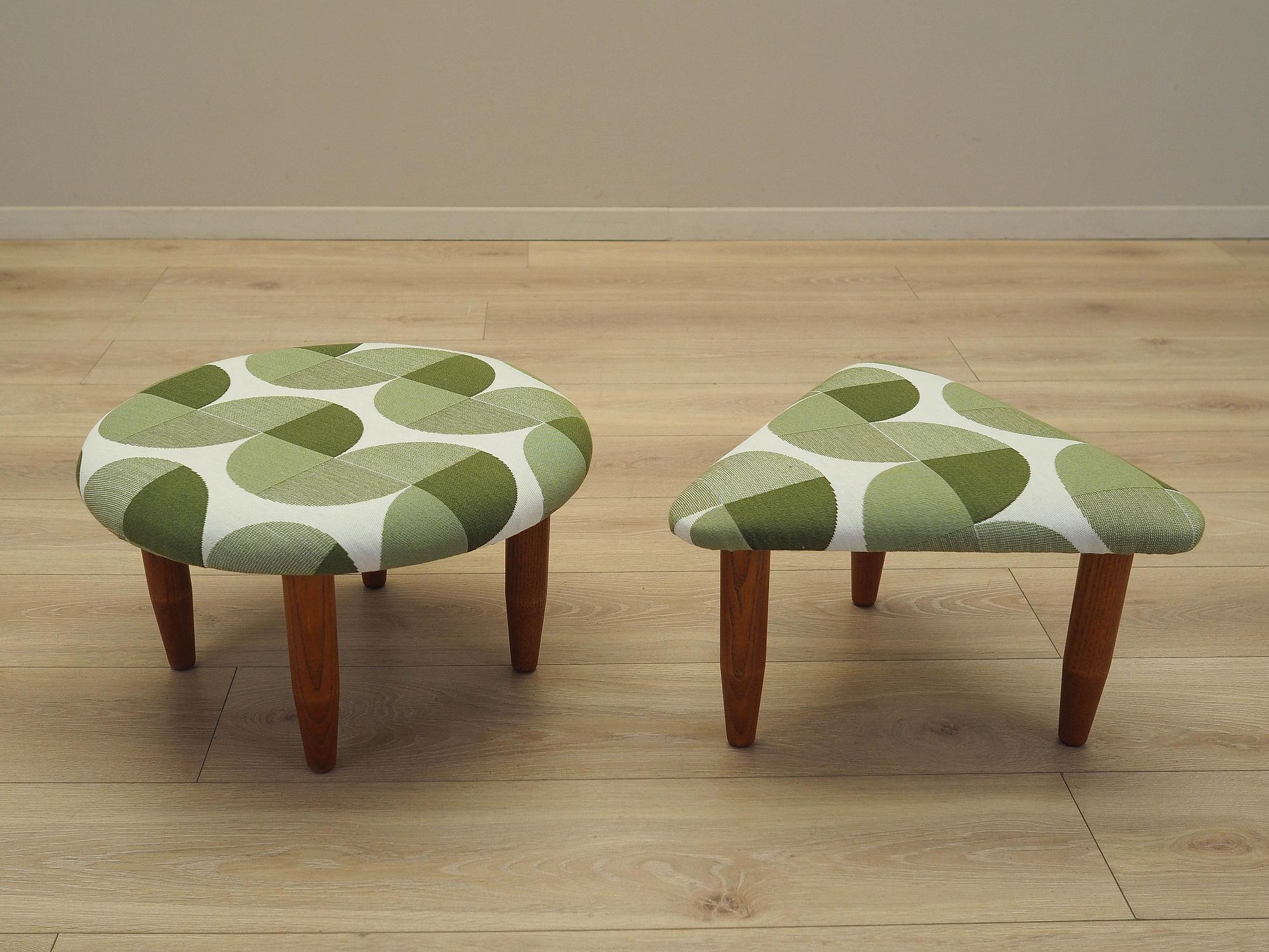 2-Teilig Hocker-Set Braun Grün 1990er Jahre 2