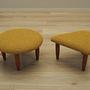 2-Piece stool set brown mustard yellow 1990s 3