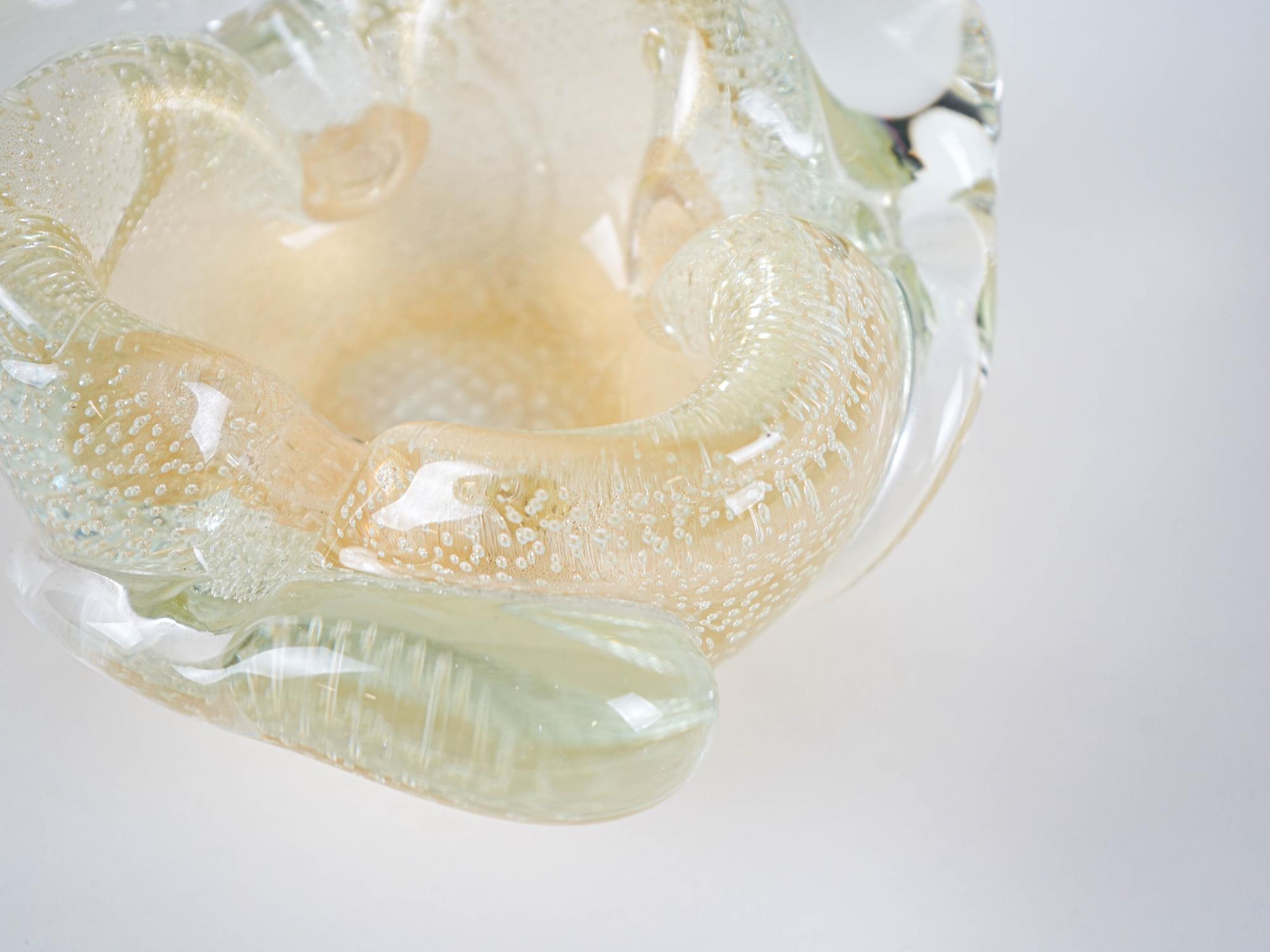 Aschenbecher Muranoglas Gelb 1960er Jahre 9