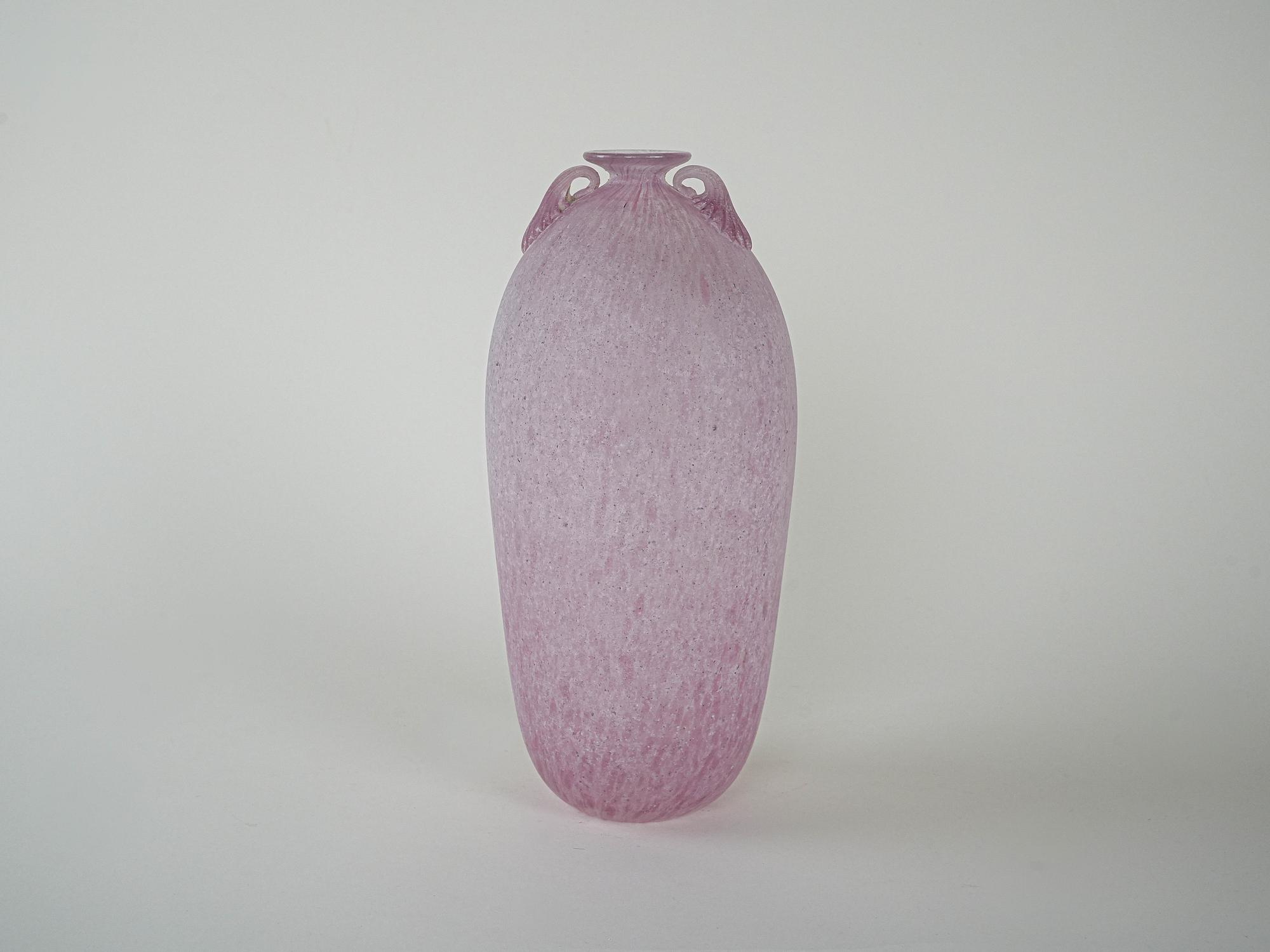 Glasvase Muranoglas Lila 1970er Jahre 2