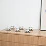 Espressotassen-Set Porzellan Silber Weiß 1980er Jahre 1