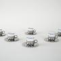 Porcelain cup set Silver White 1980s 2